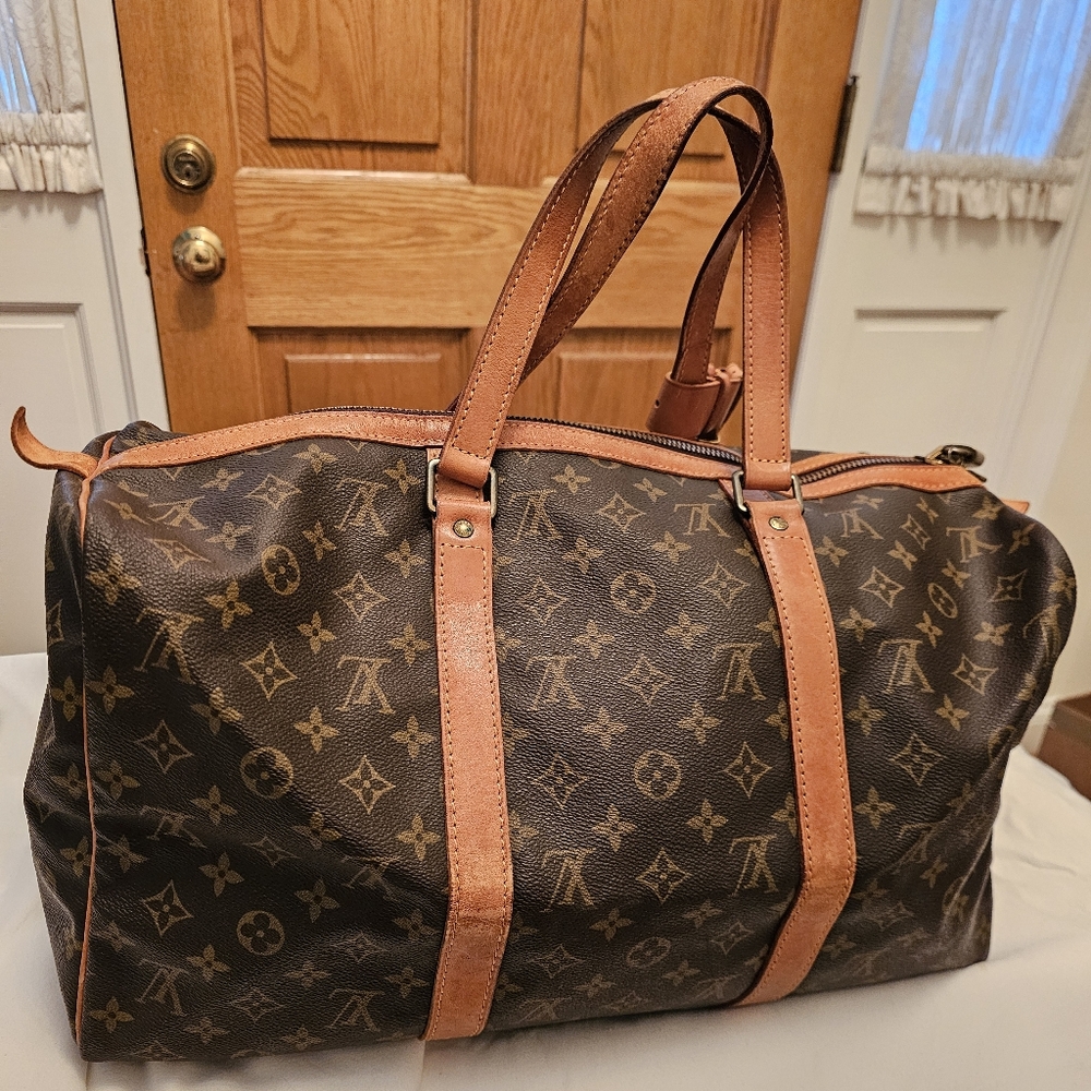 Authentic Louis Vuitton Sac Souple 45 Boston Bag with Luggage Tag ,Lock-No Keys